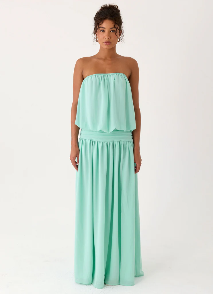 Lioras Vestito Maxi Senza Spalline - Azzurro
