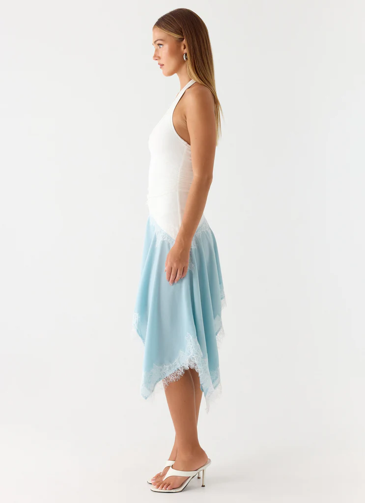 Abito Midi Brionee - Azzurro e Bianco