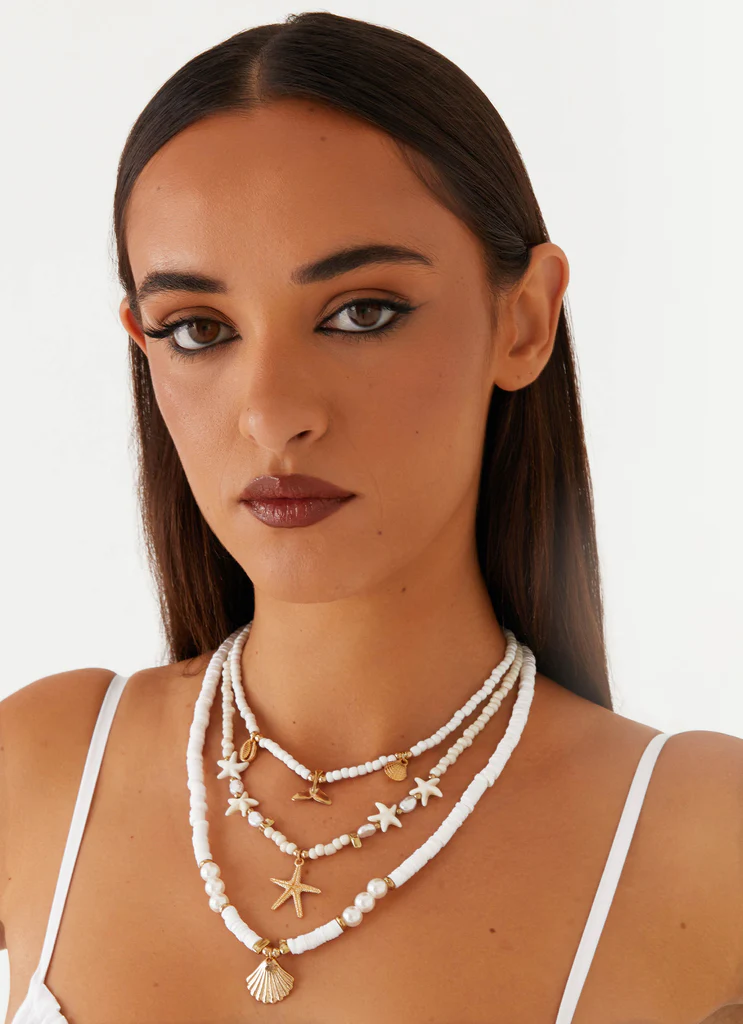Collana con Perline Luca – Bianco Collana con Perline Luca - Bianco