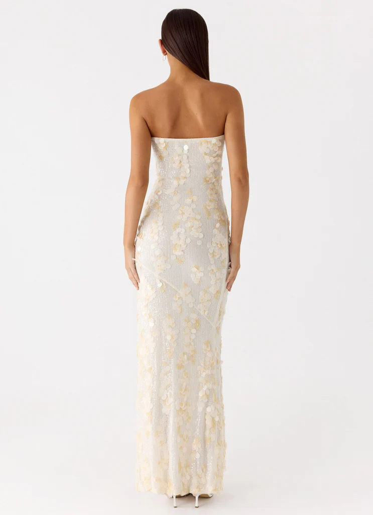 Vestito Maxi in Paillettes Minni - Avorio